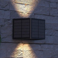 Calex Solar-LED-Außenwandleuchte Caserta, up/down, schwarz