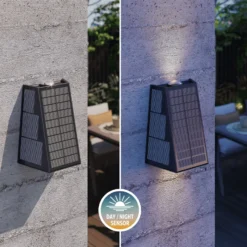 Calex Solar-LED-Außenwandleuchte Matera, up/down, schwarz