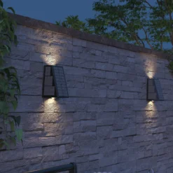 Calex Solar-LED-Außenwandleuchte Matera, up/down, schwarz