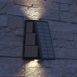 Calex Solar-LED-Außenwandleuchte Matera, up/down, schwarz