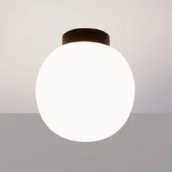 Casablanca Deckenlampe Acai, weiß/schwarz, Glas, 16 cm, E27