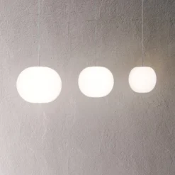 Casablanca Hängelampe Acai, weiß, Glas, Ø 16 cm, E27