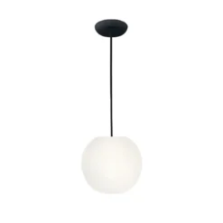 Casablanca Hängelampe Acai, weiß/schwarz, Glas, Ø 21 cm, E27