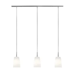 Casablanca Hängelampe Mesa, weiß, Glas, 3-flg., 100 cm, E27