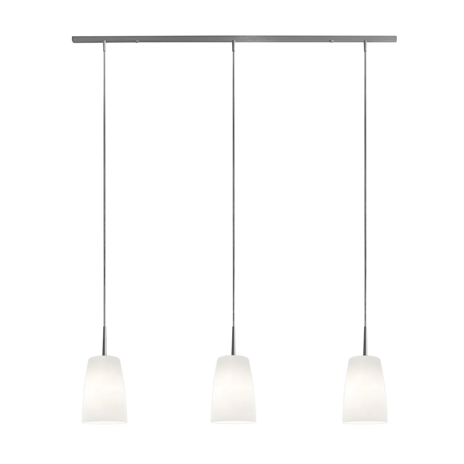 Casablanca Hängelampe Mesa, weiß, Glas, 3-flg., 100 cm, E27