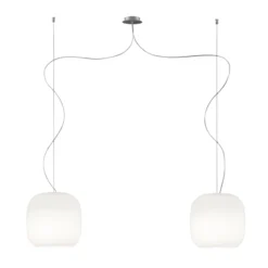 Casablanca Hängelampe Murea, weiß, Glas, 2-flg., 25 cm, E27