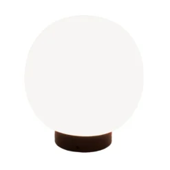 Casablanca Tischlampe Acai, weiß/schwarz, Glas, Ø 16 cm, E27