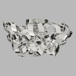 Chromfarbene Deckenlampe Curls in lockigem Design