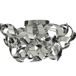 Chromfarbene Deckenlampe Curls in lockigem Design