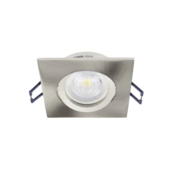 Deckeneinbaulampe Samsola, silber gebürstet, 9 x 9 cm Metall