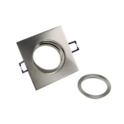 Deckeneinbaulampe Samsola, silber gebürstet, 9 x 9 cm Metall