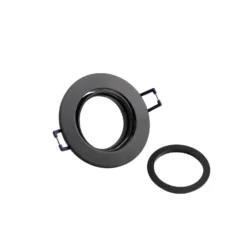 Deckeneinbauleuchte Samsola, schwarz, Ø 8 cm, Metall