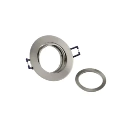 Deckeneinbauleuchte Samsola, silber gebürstet, Ø 8 cm Metall