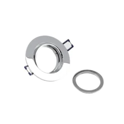 Deckeneinbauleuchte Samsola, silber glänzend, Ø 8 cm, Metall