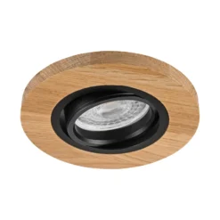 Deckeneinbauleuchte Tobby, Ø 10 cm, 3er-Set, Eichenholz GU10