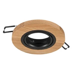 Deckeneinbauleuchte Tobby, Ø 10 cm, 3er-Set, Eichenholz GU10