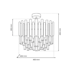 Deckenlampe Aspen Metall chromfarben, Glaskristalle, Ø 45 cm