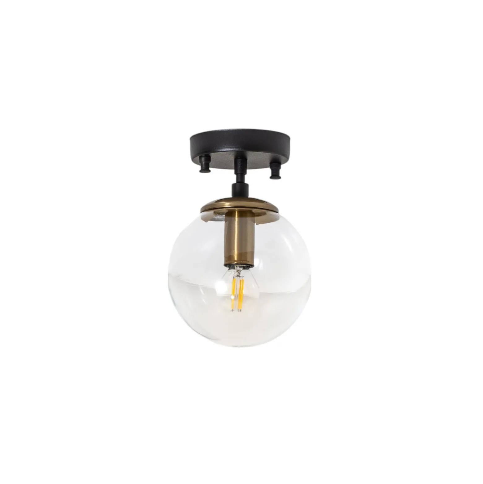 Deckenlampe Atmaca 10205 gold antik/schwarz Glas klar Ø 15cm