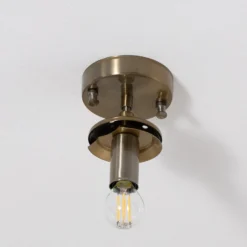Deckenlampe Atmaca 10215, goldfarben antik, Glas klar Ø 15cm