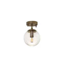 Deckenlampe Atmaca 10215, goldfarben antik, Glas klar Ø 15cm