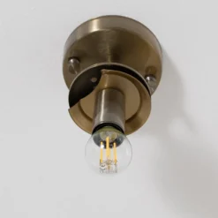 Deckenlampe Atmaca 10215, goldfarben antik, Glas klar Ø 15cm