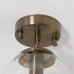 Deckenlampe Atmaca 10215, goldfarben antik, Glas klar Ø 15cm
