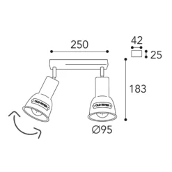 Deckenlampe Azali 1548.E27, 2-flg., messing antik