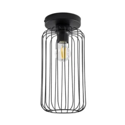 Deckenlampe Barn, Ø 16 cm, schwarz, Metall, E27