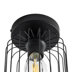 Deckenlampe Barn, Ø 16 cm, schwarz, Metall, E27