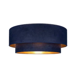 Deckenlampe Boho, dunkelblau/gold, Ø 60 cm, Textil, E27