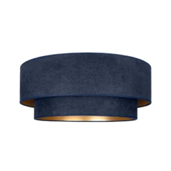 Deckenlampe Boho, dunkelblau/gold, Ø 60 cm, Textil, E27