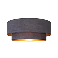 Deckenlampe Boho, grau/gold, Ø 60 cm, Textil, E27
