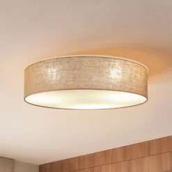 Deckenlampe Boho, jute/jute, Ø 80 cm, Textil, E27