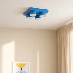 Deckenlampe Brix, blau, 23 cm lang, 4-flammig, GX53