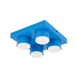 Deckenlampe Brix, blau, 23 cm lang, 4-flammig, GX53