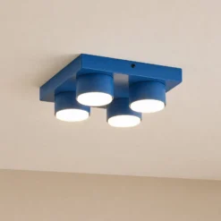 Deckenlampe Brix, blau, 23 cm lang, 4-flammig, GX53