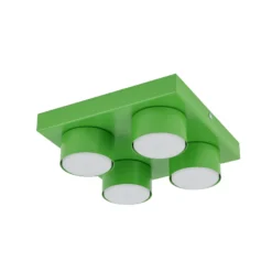 Deckenlampe Brix, grün, 23 cm lang, 4-flammig, GX53