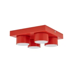 Deckenlampe Brix, rot, 23 cm lang, 4-flammig, GX53