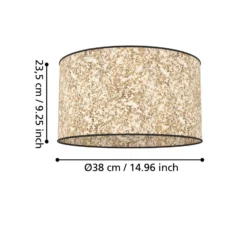 Deckenlampe Butterburn, Ø 38 cm, beige/grün, Stoff