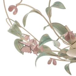 Deckenlampe BUTTERFLY, creme/grün/rosé, Edelstahl, 3-flammig