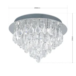 Deckenlampe Celeste mit K9-Kristallen, Ø45cm chrom