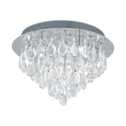Deckenlampe Celeste mit K9-Kristallen, Ø45cm chrom