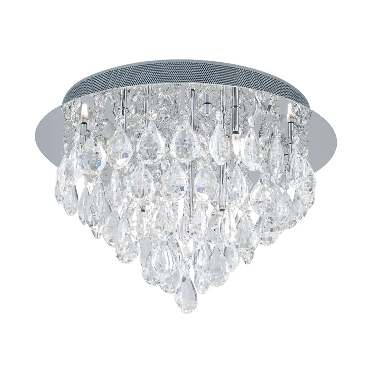 Deckenlampe Celeste mit K9-Kristallen, Ø45cm chrom