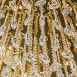 Deckenlampe Celeste mit K9-Kristallen, Ø75cm, gold