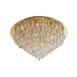 Deckenlampe Celeste mit K9-Kristallen, Ø75cm, gold