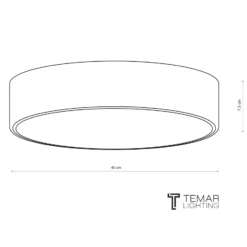 Deckenlampe Cleo 400, grau, Sensor, IP54, Ø 40 cm, Metall