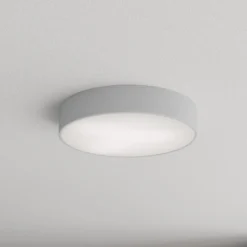 Deckenlampe Cleo 400, grau, Sensor, IP54, Ø 40 cm, Metall