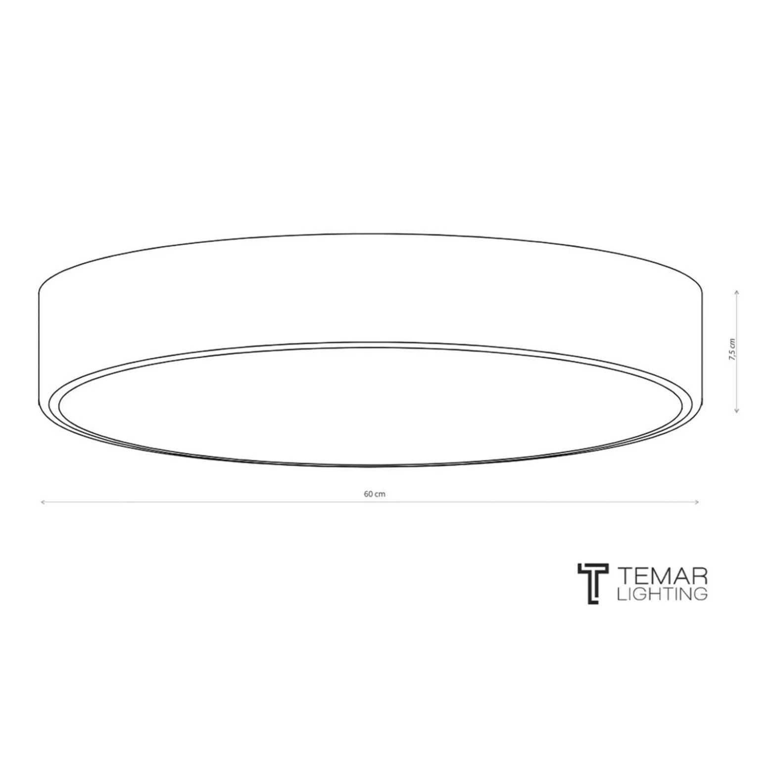 Deckenlampe Cleo 600, grau, Sensor, IP20, Ø 60 cm, Metall