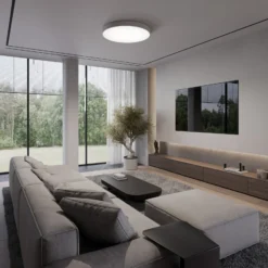 Deckenlampe Cleo 600, grau, Sensor, IP20, Ø 60 cm, Metall