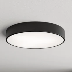 Deckenlampe Cleo 500, schwarz, Sensor, IP20, Ø 50 cm, Metall